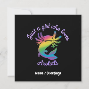 Convite Apenas uma garota que ama Axolotls fofa personaliz