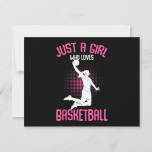 Convite Apenas uma Garota que Ama Basquetebol Crianças Gar