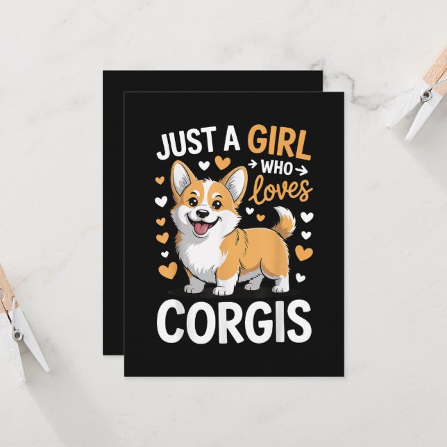Convite Apenas Uma Garota Que Ama Corgis (Frente/Verso In Situ)
