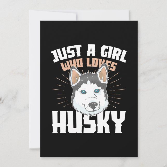 Convite Apenas Uma Garota Que Ama Husky (Frente)