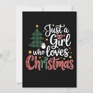 Convite Apenas Uma Garota Que Ama Natal Xadrez Árvore Bone