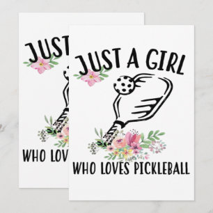 Convite Apenas uma garota que ama Pickleball