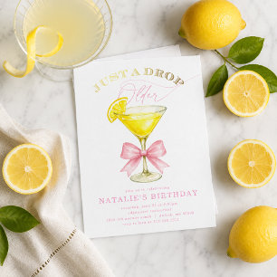 Convite Apenas uma Gota Mais Velha Lemon Drop Arco Rosa An