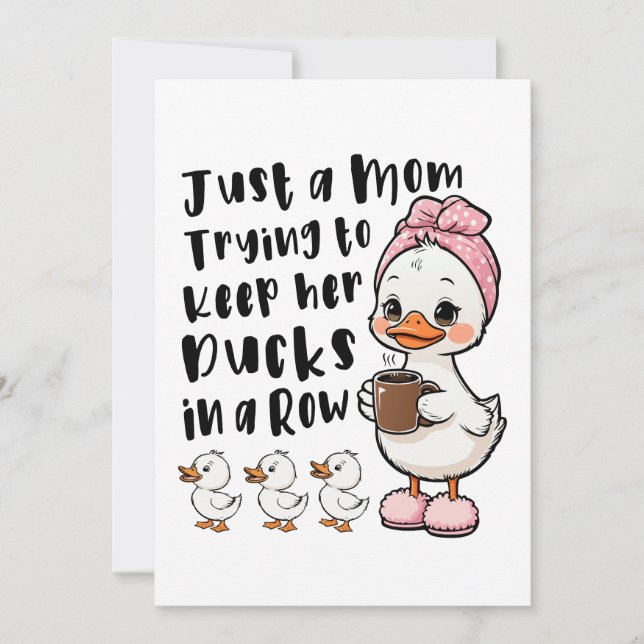 Convite Apenas uma mãe tentando manter seus patos em ordem (Frente)