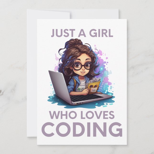 Convite Apenas Uma Menina Que Adora Codificar Geeks Codifi (Frente)