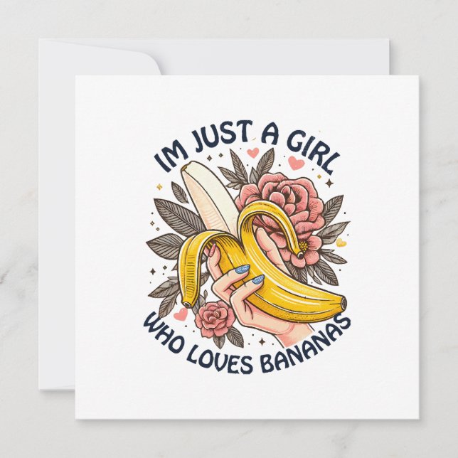 Convite Apenas Uma Menina Que Ama Bananas  (Frente)