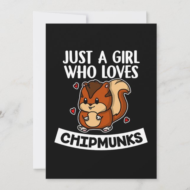 Convite Apenas Uma Menina Que Ama O Fato De Chipmunk (Frente)
