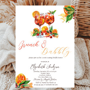 Convite Aperol Spritz de Aquarela Laranja Brunch & Espuman