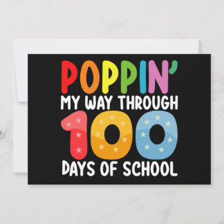 Convite Aperte O Meu Caminho Através De 100 Dias De Escola