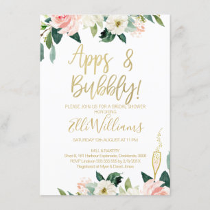 Convite Aplicações Florais e Chá de panela Bubble