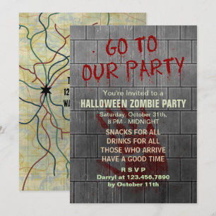 Convite Apocalipse Morto do Partido Zombie Halloween Blogu