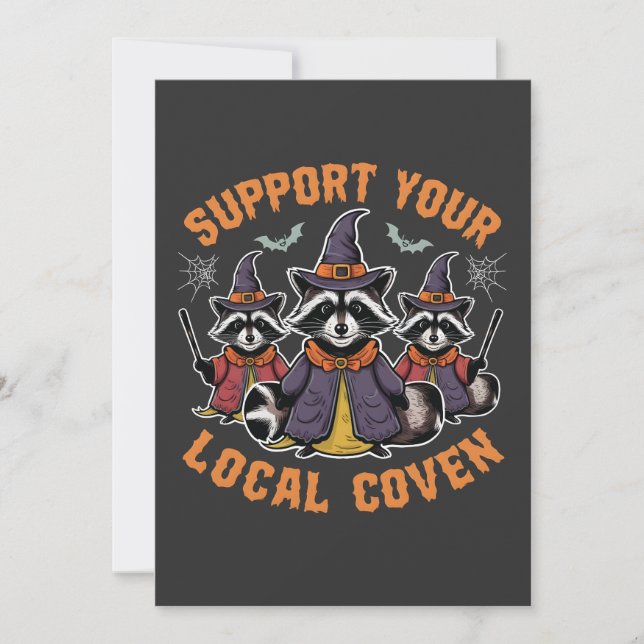 Convite Apoie Sua Aquelar Local Arisco Guaxinim de Hallowe (Frente)