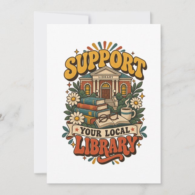 Convite Apoie sua biblioteca local (Frente)