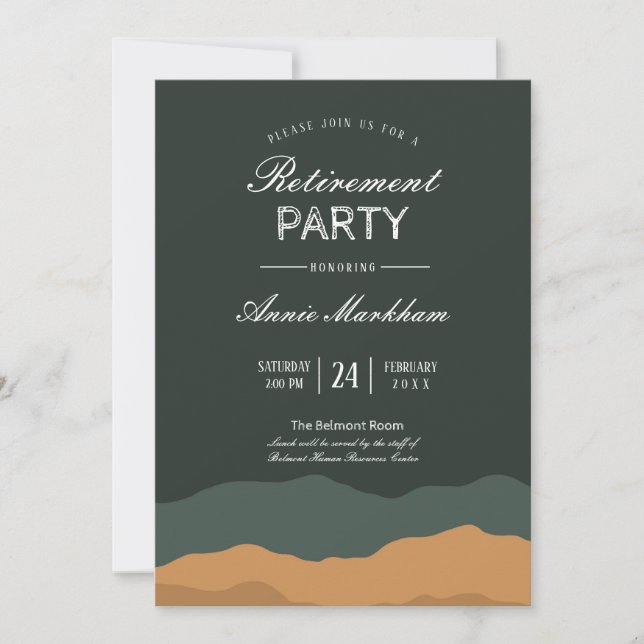 Convite Aposentação da Paisagem do Deserto abstrato (Frente)
