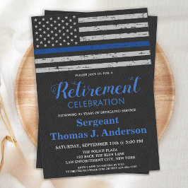 Convite Aposentação da Polícia de Couro com Bandeira de Li