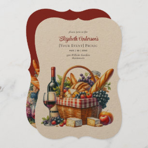 Convite Aposentação de Aniversário do Partido Picnic Elega