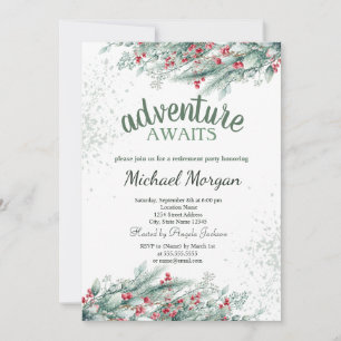 Convite Aposentação de Berries de Ramificação de Árvore Pi