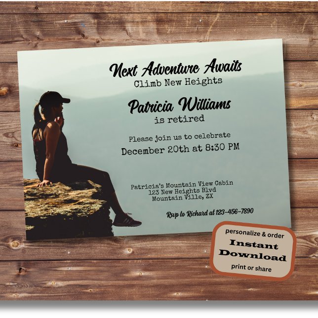 Convite Aposentadela de caminhada de aposentadoria próxima (Criador carregado)