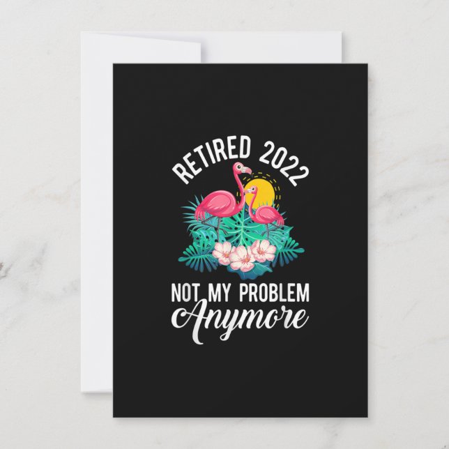 Convite Aposentado 2022 Retirada Novelty Flamingo Floral C (Frente)