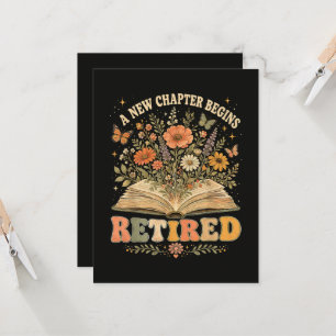 Convite Aposentado Um Novo Capítulo Começa Livro Floral Re