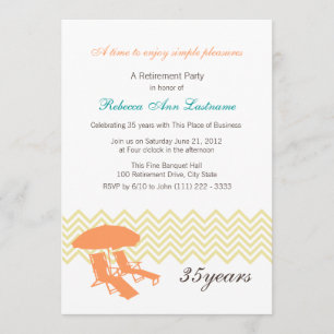 Convite Aposentadoria das cadeiras de praia e guarda-chuva