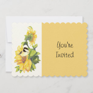 Convite Aposentadoria de aniversário Frango de girassol