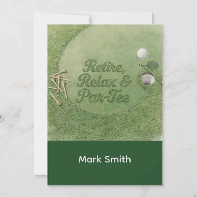 Convite APOSENTADORIA DE GOLF Aposente-se, Relaxe & ParTee (Frente)