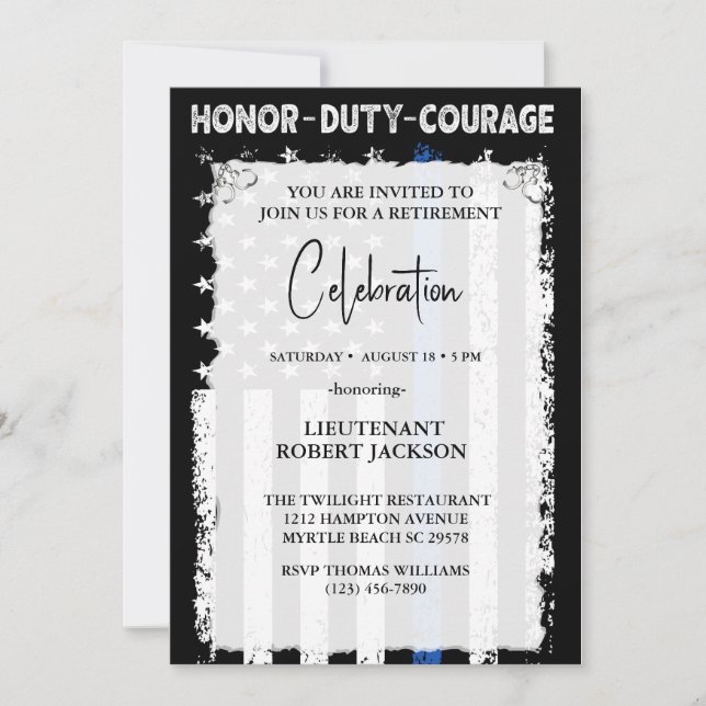 Convite Aposentadoria de Oficial de Polícia Formatura Aniv (Frente)