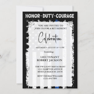 Convite Aposentadoria de Oficial de Polícia Formatura Aniv