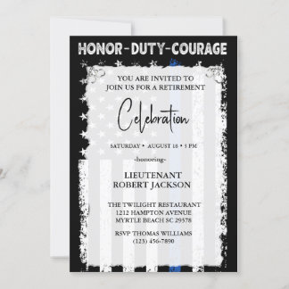 Convite Aposentadoria de Oficial de Polícia Formatura Aniv