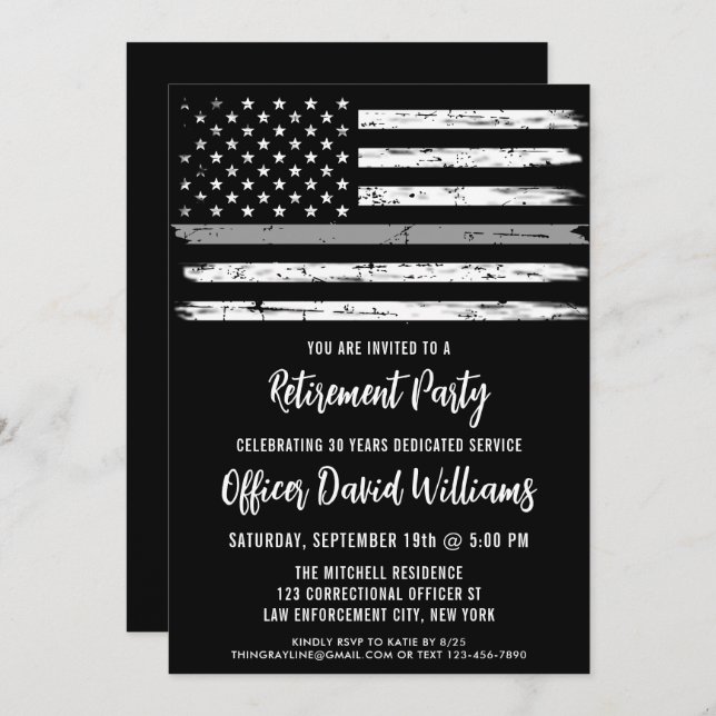 Convite Aposentadoria do Oficial Correccional da Bandeira  (Frente/Verso)