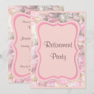 Convite Aposentadoria quadro elegante & romântica do buqu