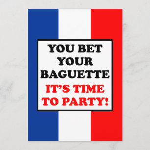 Convite Aposte seu Baguette que é hora de party a bandeir