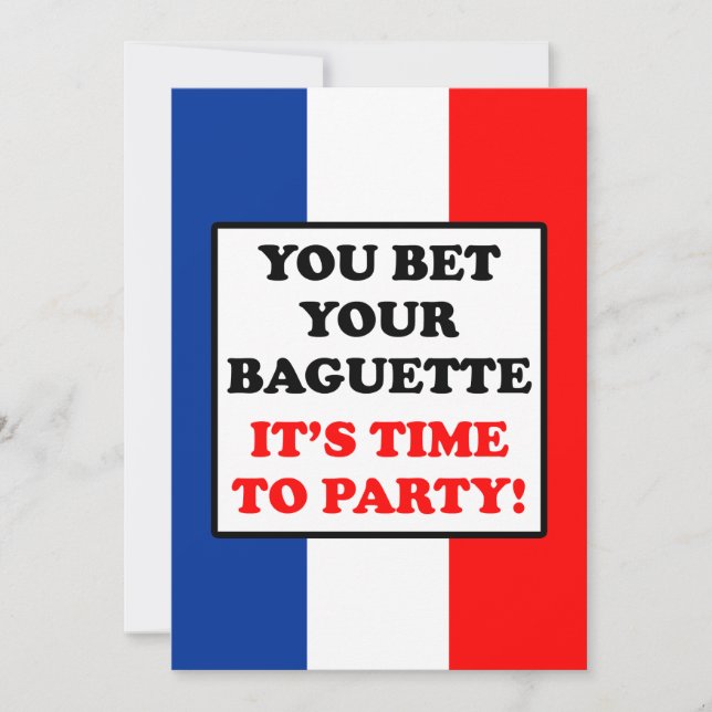Convite Aposte seu Baguette que é hora de party a bandeira (Frente)