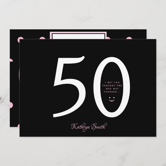 Convite Aposto que achava que ela era mais nova no anivers (Frente/Verso)