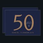 Convite Aposto Que Pensou Que Ele Era Mais Velho E Engraça<br><div class="desc">Cinquenta. 50º Convite de Aniversário. Engraçado. Cara. Data, local, RSVP incluído. Marinho & Dourado. Sem presentes. Surpresa.</div>