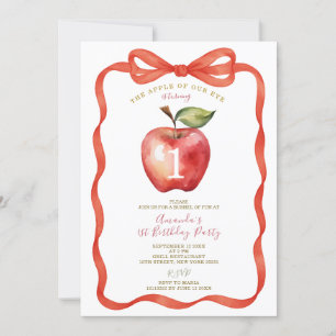 Convite Apple Arco Vermelha da Primeira Festa de aniversár