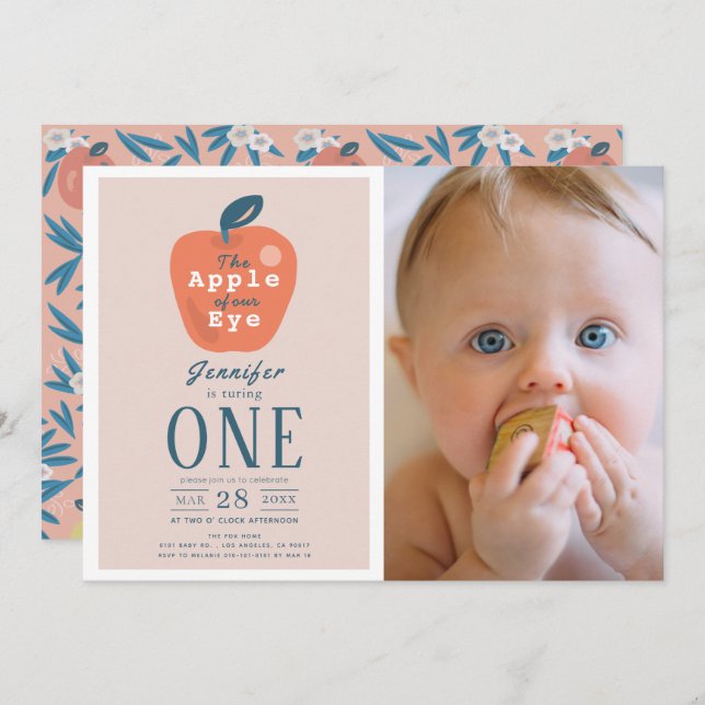 Convite Apple do nosso primeiro aniversario de Fotografia  (Frente/Verso)