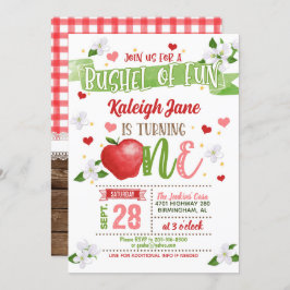 Convite Apple First Birthday Invitation - Bushel da Divers