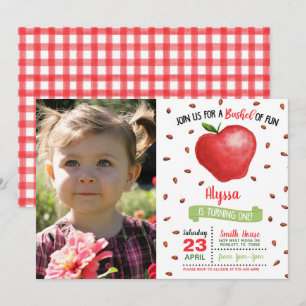 Convite Apple First Birthday Invitation w/Photo