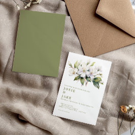 Convite Apple floresce flores brancas ilustração casamento