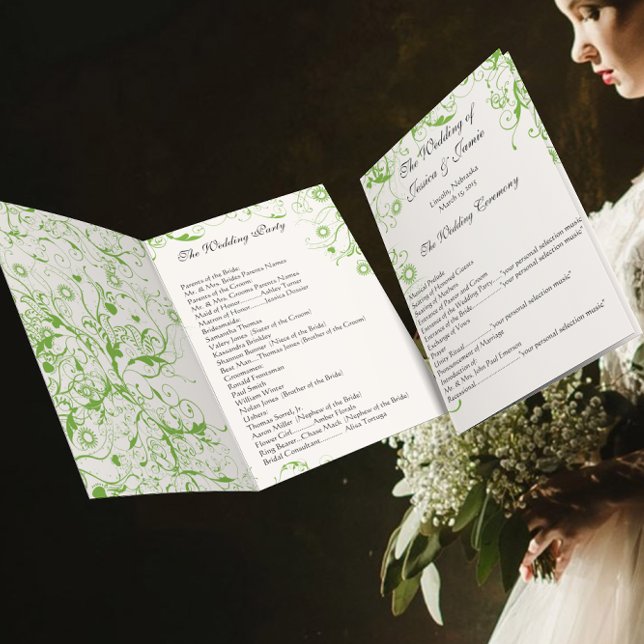 Convite Apple Green Birds Swirl Order (Criador carregado)