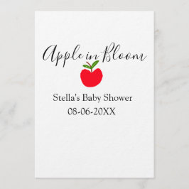 Convite Apple in bloom baby shower red apple name date 