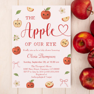Convite Apple of My Eye Chá de fraldas Invitation