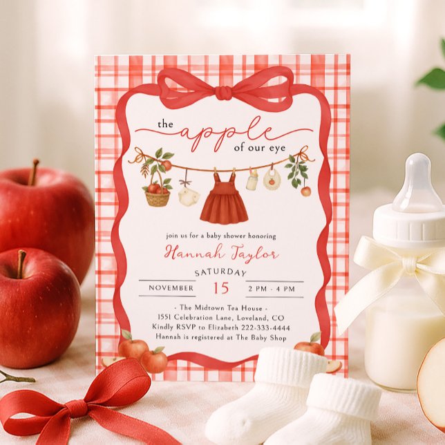 Convite Apple of Our Eye Girl Baby Shower (Criador carregado)