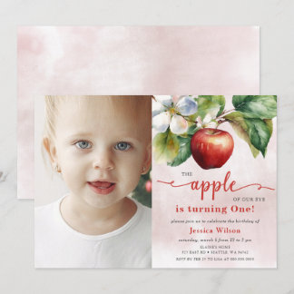 Convite Apple of Our Eye Photo First Birthday