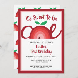 Convite Apple Rainbow, Doce ser Um, primeiro aniversario