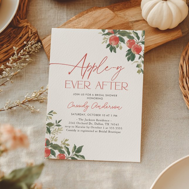 Convite Apple-y Ever After Apple Bridal Shower (Criador carregado)