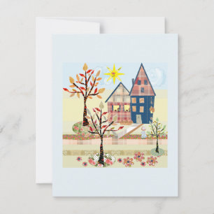 Convite Applique, casas, aldeia