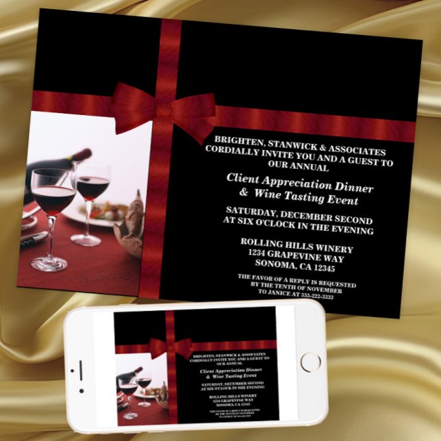 Convite Apreciação de Cliente de Evento Corporativo (Corporate Event Client Appreciation Invitation. Instant download and printed invitations available.)